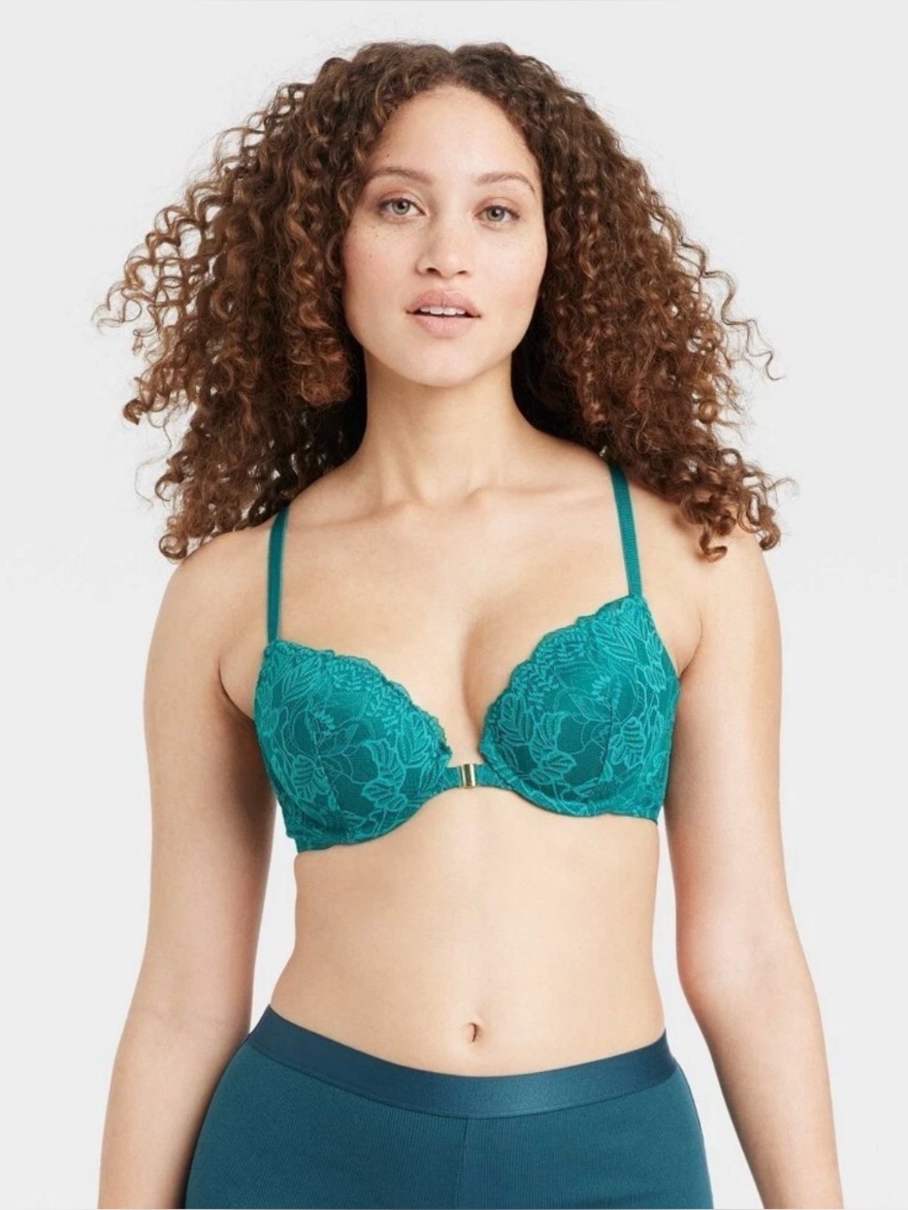 Racerback Lacy Push-up Bra in Teal / 34DD / turquoise / 34E / padded bra